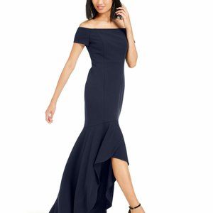 CALVIN KLEIN Womens Blue Sleeveless Full-Length Hi